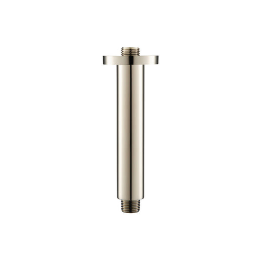 Flusso Faucets Serie 100 6" Polished Nickel PVD Solid Brass Ceiling-Mounted Shower Arm With Adjustable Sliding Flange