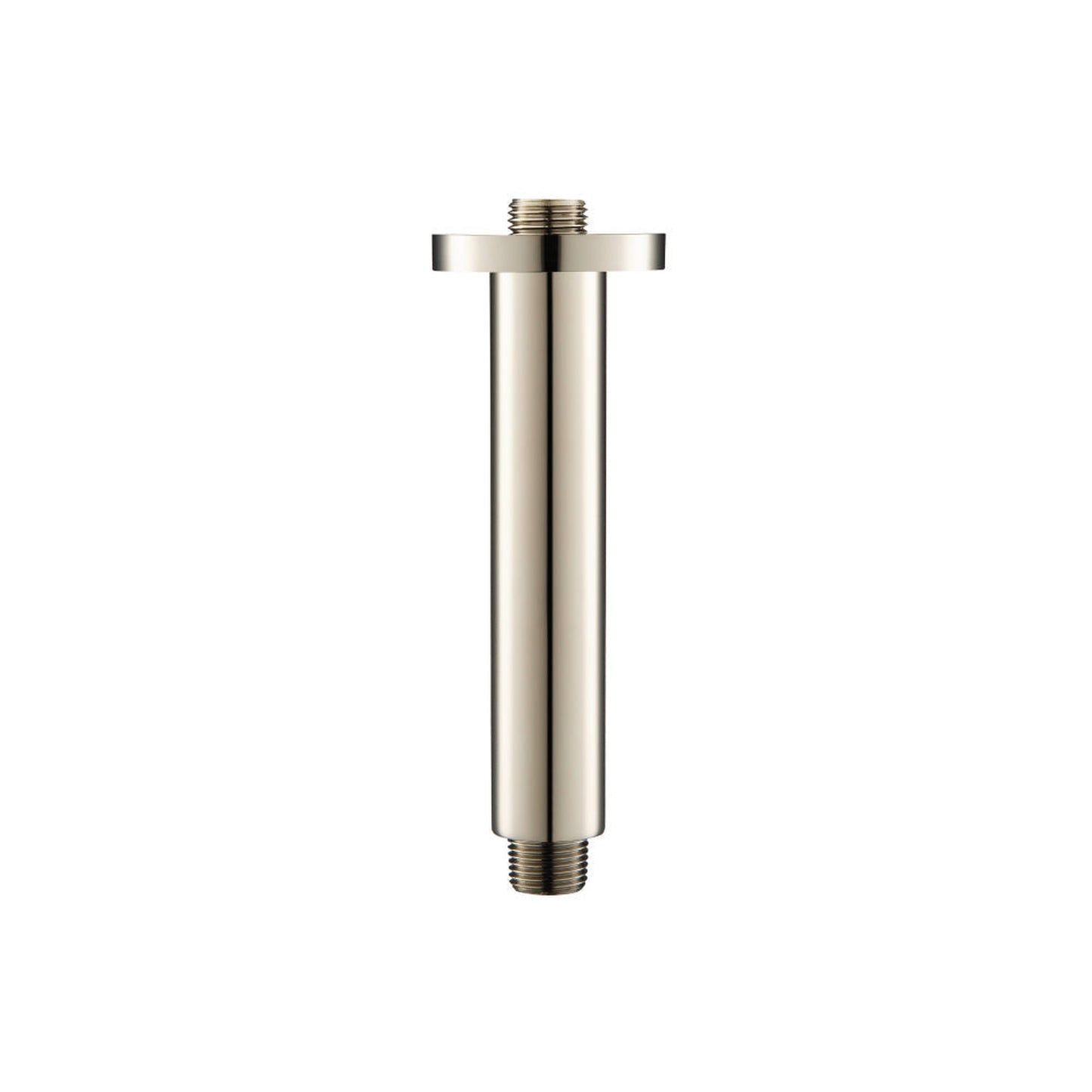 Flusso Faucets Serie 100 6" Satin Brass PVD Solid Brass Ceiling-Mounted Shower Arm With Adjustable Sliding Flange