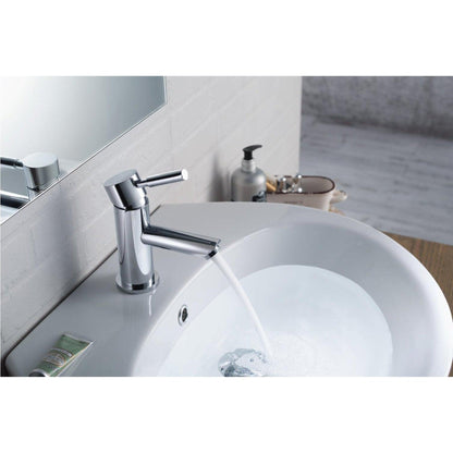 Flusso Faucets Serie 100 6" Single-Hole Brushed Nickel PVD Deck-Mounted Bathroom Sink Faucet With Pop-Up Drain