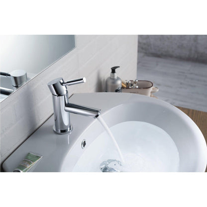 Flusso Faucets Serie 100 6" Single-Hole Matte Black Deck-Mounted Bathroom Sink Faucet With Pop-Up Drain