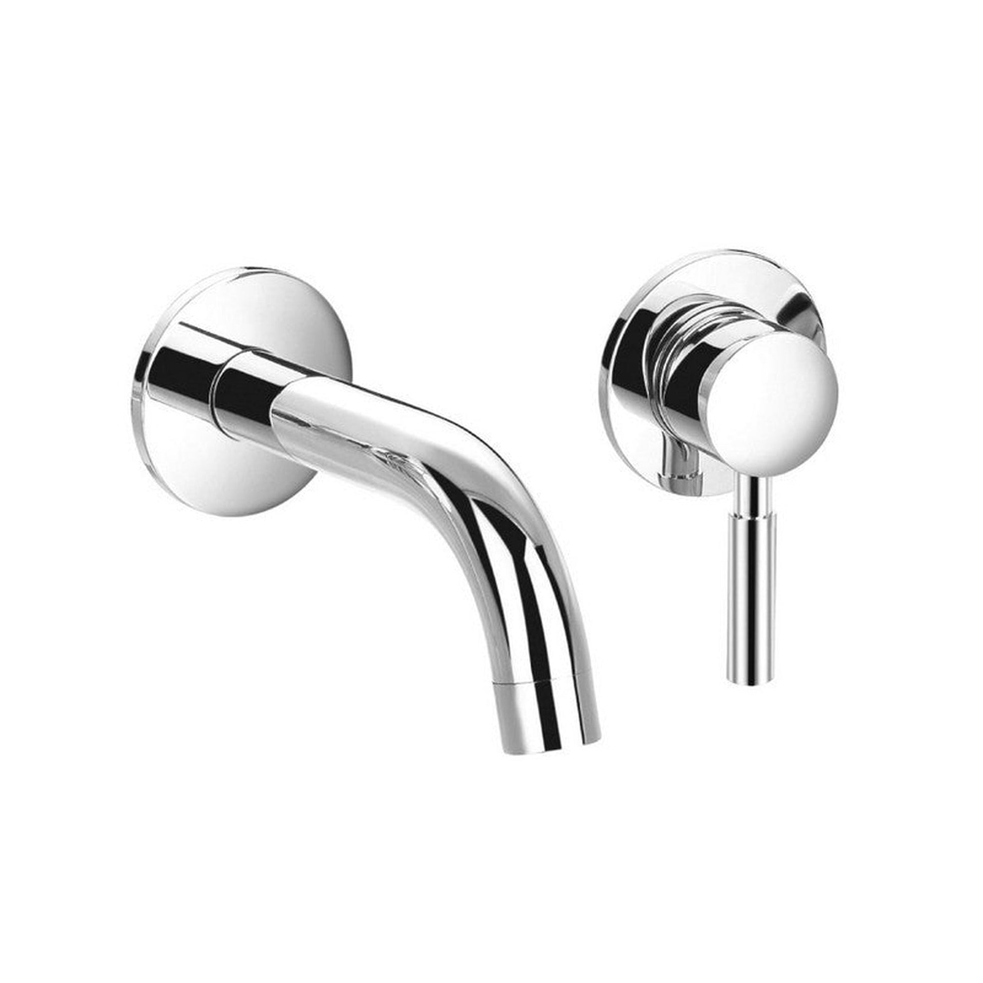 Flusso Faucets Serie 100 6" Two-Hole Brushed Nickel PVD Wall-Mounted Bathroom Sink Faucet With Rough-In Valve