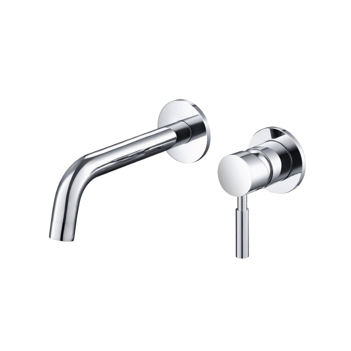 Flusso Faucets Serie 100 6" Two-Hole Brushed Nickel PVD Wall-Mounted Bathroom Sink Faucet With Rough-In Valve