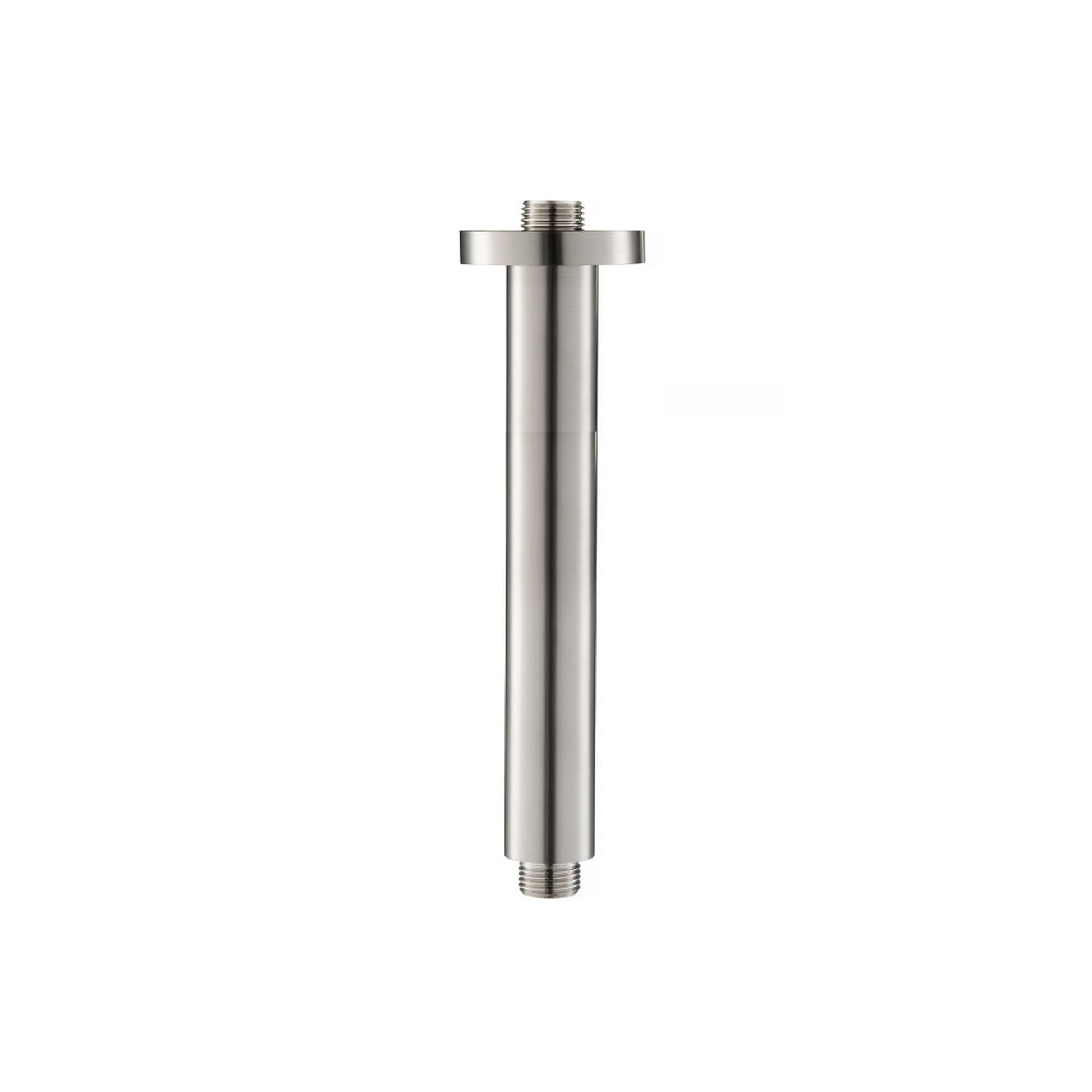 Flusso Faucets Serie 100 8" Brushed Nickel PVD Solid Brass Ceiling-Mounted Shower Arm With Adjustable Sliding Flange