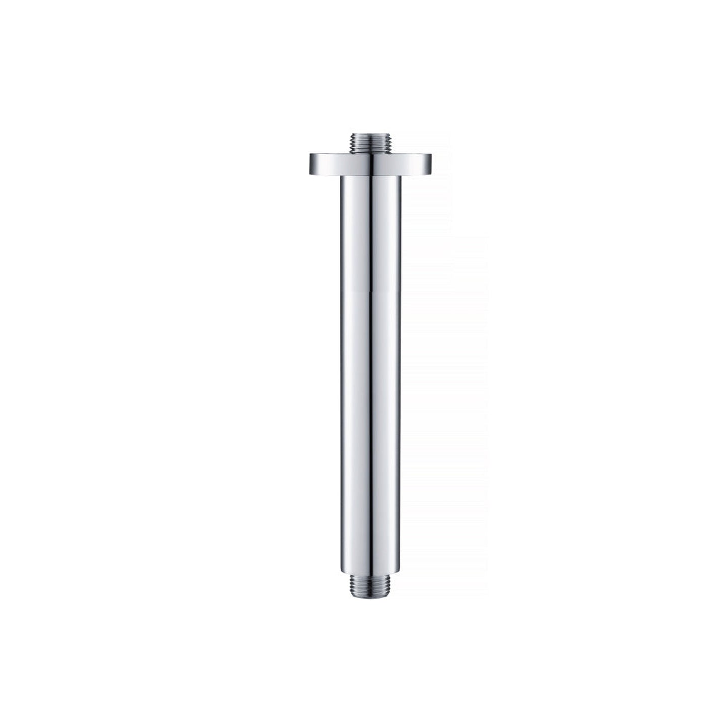 Flusso Faucets Serie 100 8" Chrome Solid Brass Ceiling-Mounted Shower Arm With Adjustable Sliding Flange