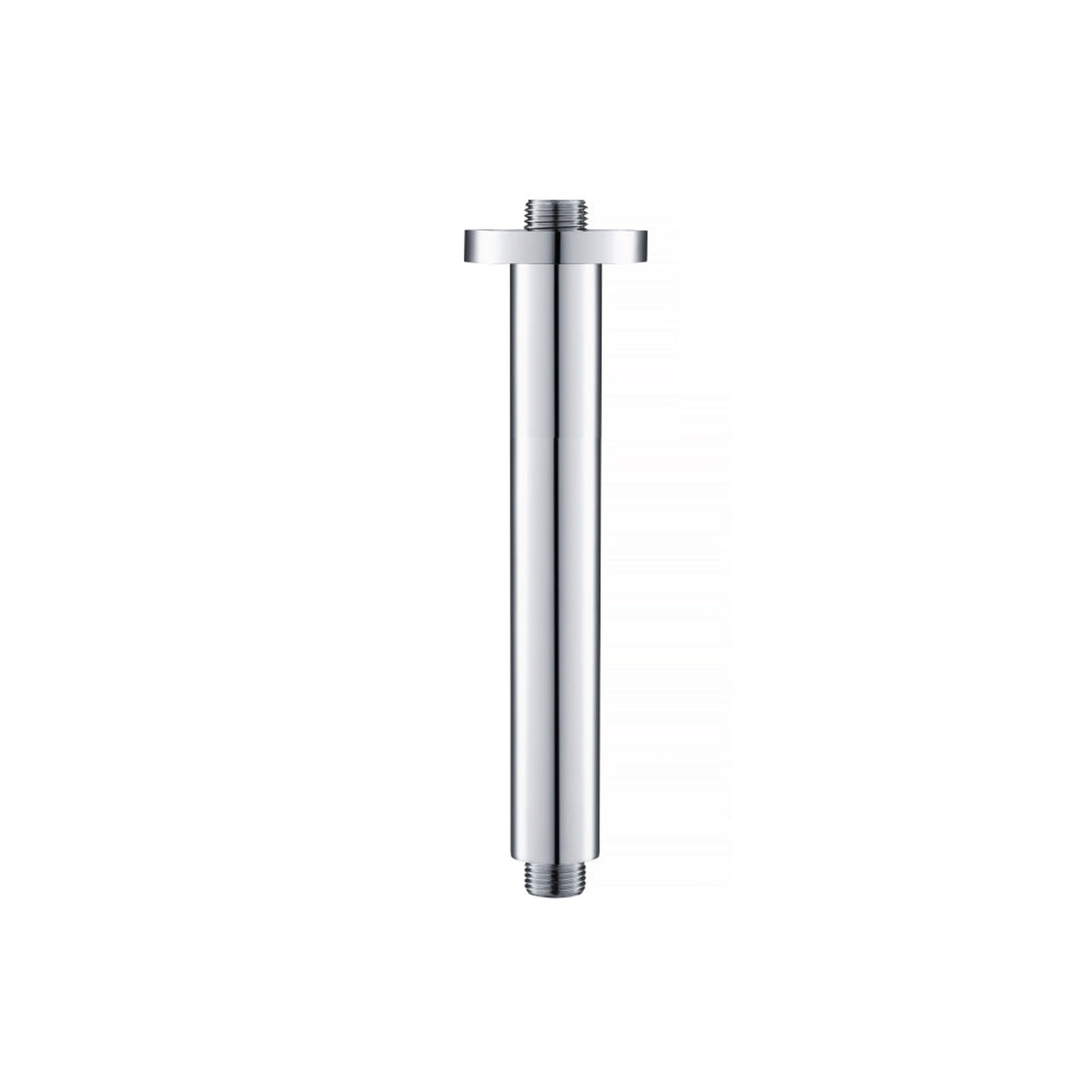 Flusso Faucets Serie 100 8" Chrome Solid Brass Ceiling-Mounted Shower Arm With Adjustable Sliding Flange