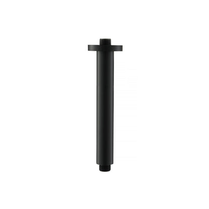 Flusso Faucets Serie 100 8" Matte Black Solid Brass Ceiling-Mounted Shower Arm With Adjustable Sliding Flange