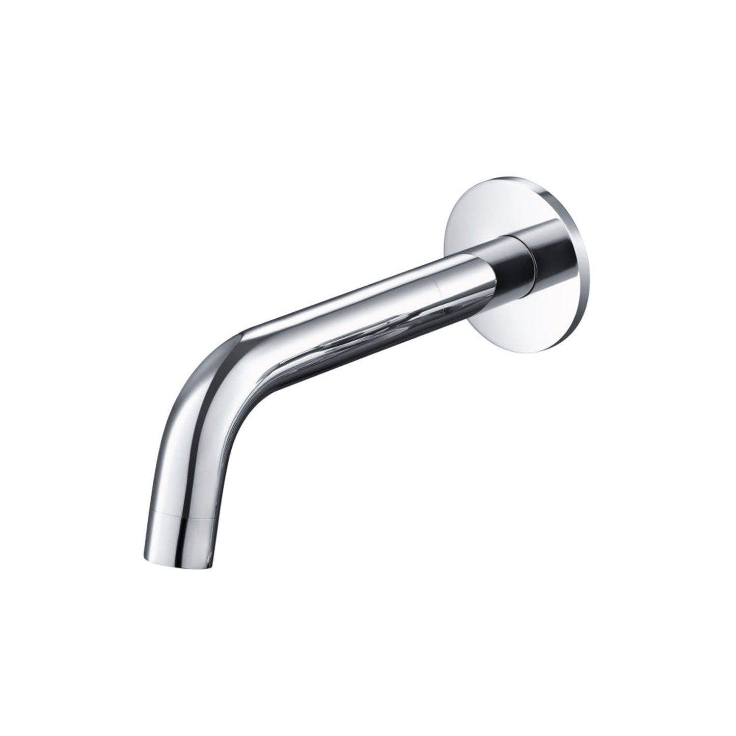 Flusso Faucets Serie 100 8" Single-Hole Brushed Nickel PVD Solid Brass Wall-Mounted Non-Diverting Bathtub Spout