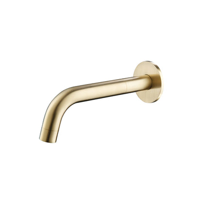 Flusso Faucets Serie 100 8" Single-Hole Satin Brass PVD Solid Brass Wall-Mounted Non-Diverting Bathtub Spout