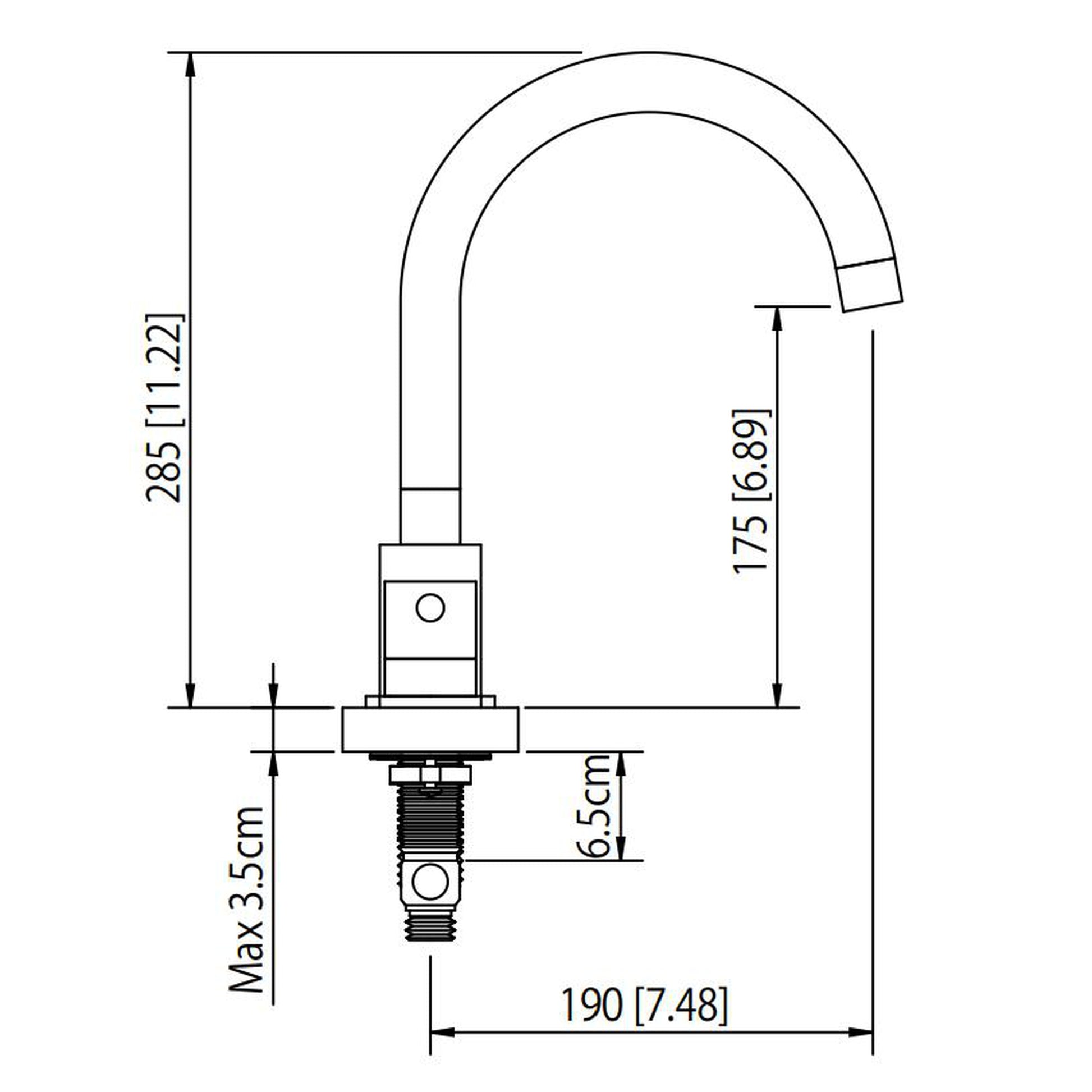 Flusso Faucets Serie 100 8" Three-Hole Satin Brass PVD Solid Brass Deck-Mounted Roman Bathtub Faucet