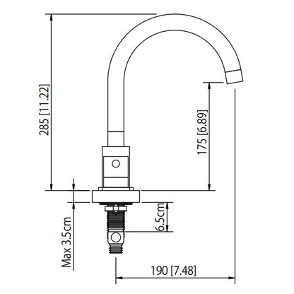 Flusso Faucets Serie 100 8" Three-Hole Satin Brass PVD Solid Brass Deck-Mounted Roman Bathtub Faucet