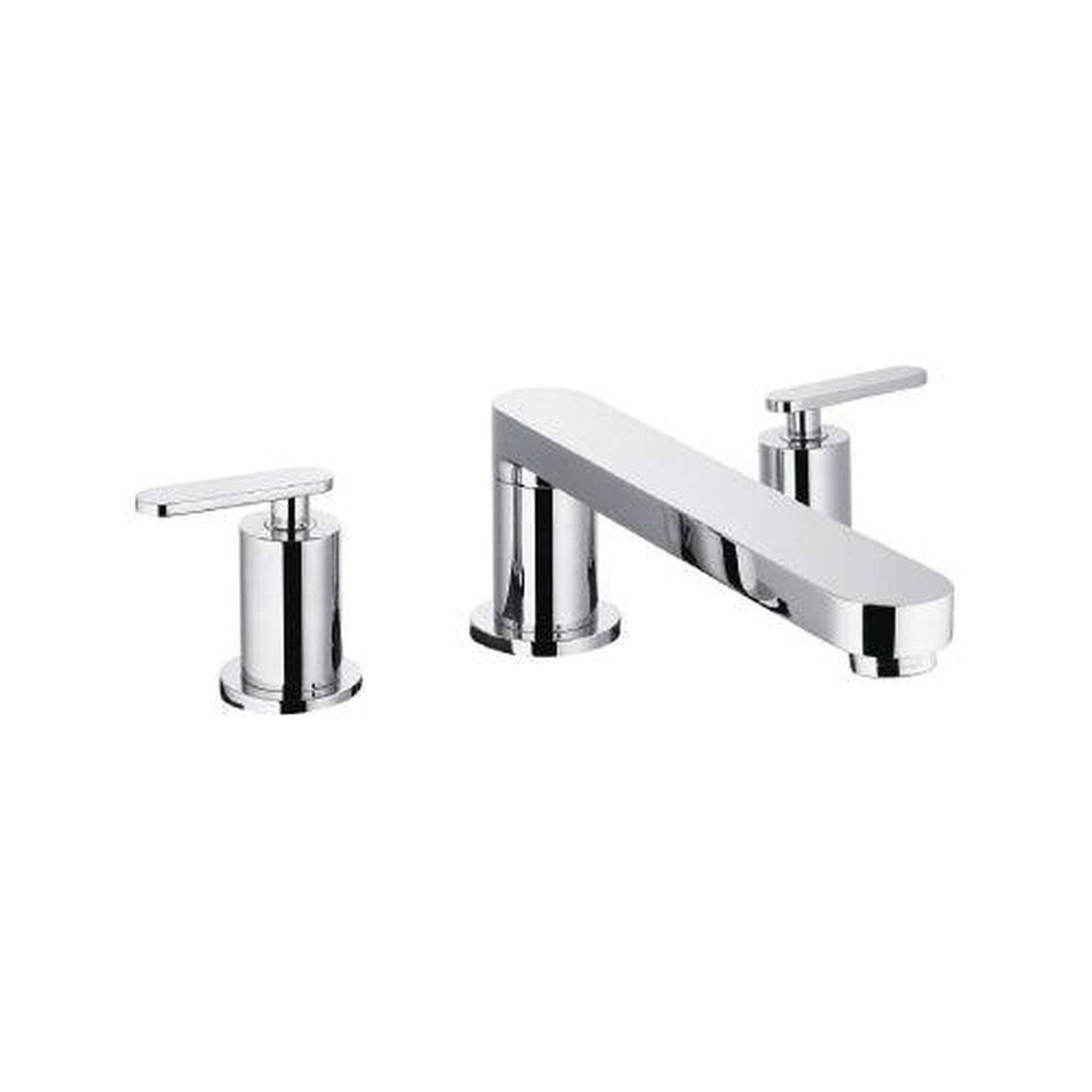 Flusso Faucets Serie 110 12" Three-Hole Brushed Nickel PVD Solid Brass Deck-Mounted Widespread Bathroom Sink Faucet With Overflow Pop-Up Drain