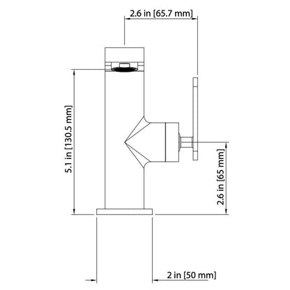 Flusso Faucets Serie 110 6" Single-Hole Brushed Nickel PVD Deck-Mounted Bathroom Sink Faucet With Pop-Up Drain