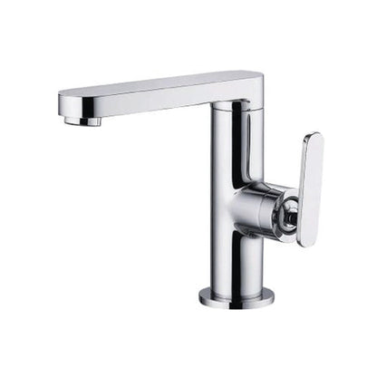Flusso Faucets Serie 110 6" Single-Hole Brushed Nickel PVD Deck-Mounted Bathroom Sink Faucet With Pop-Up Drain