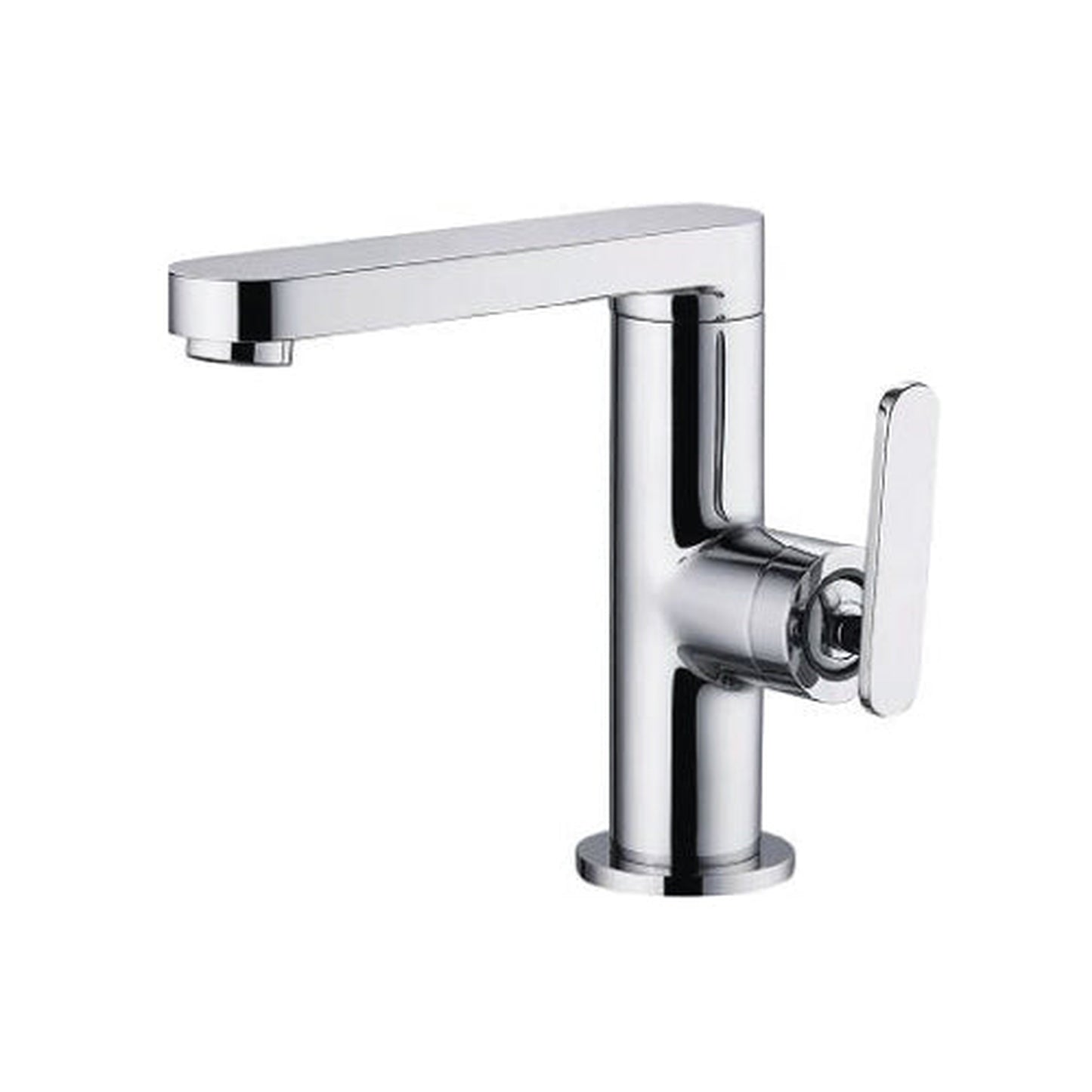Flusso Faucets Serie 110 6" Single-Hole Chrome Deck-Mounted Bathroom Sink Faucet With Pop-Up Drain