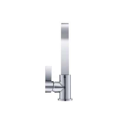 Flusso Faucets Serie 145 10" Single-Hole Chrome Solid Brass Deck-Mounted Sink Faucet With Swivel Spout