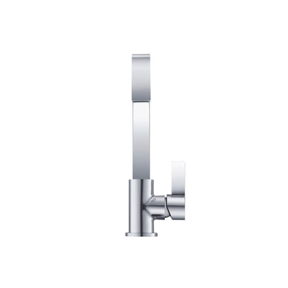 Flusso Faucets Serie 145 10" Single-Hole Chrome Solid Brass Deck-Mounted Sink Faucet With Swivel Spout