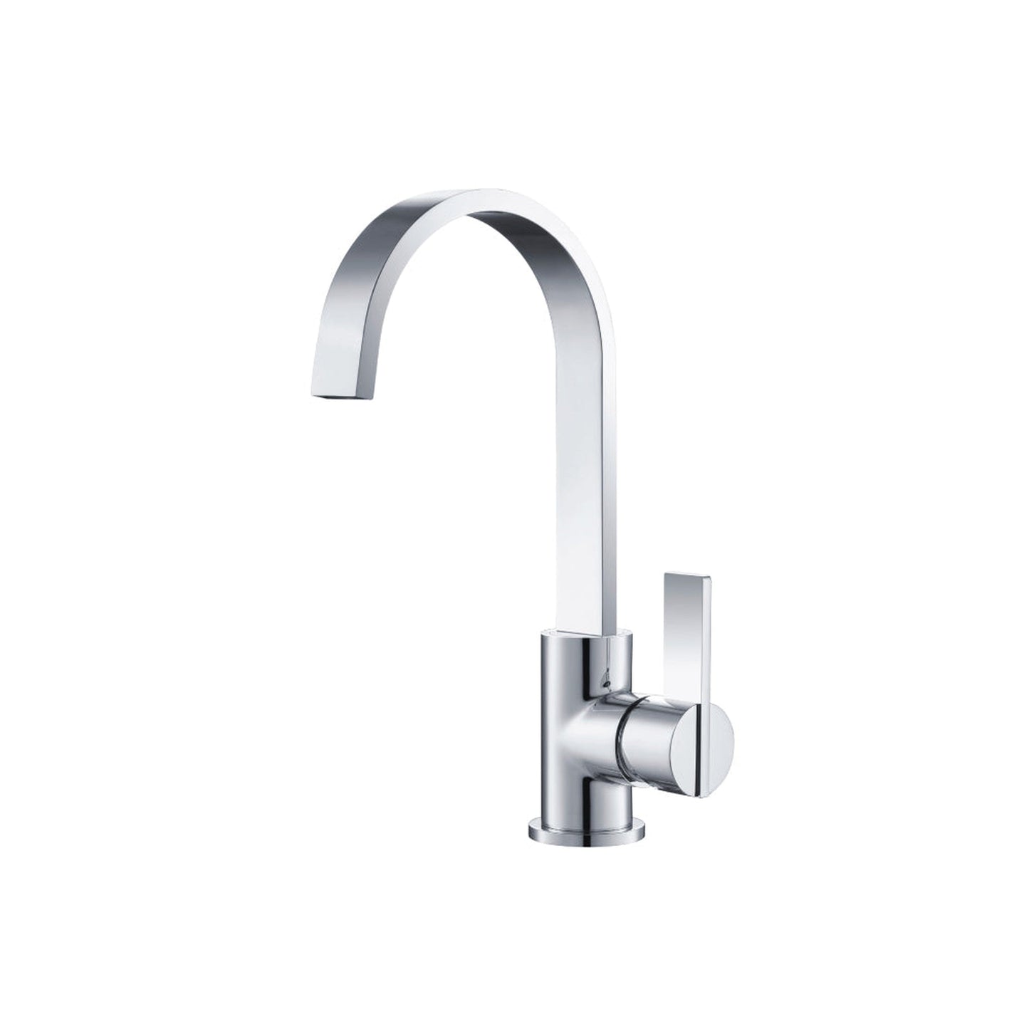 Flusso Faucets Serie 145 10" Single-Hole Chrome Solid Brass Deck-Mounted Sink Faucet With Swivel Spout