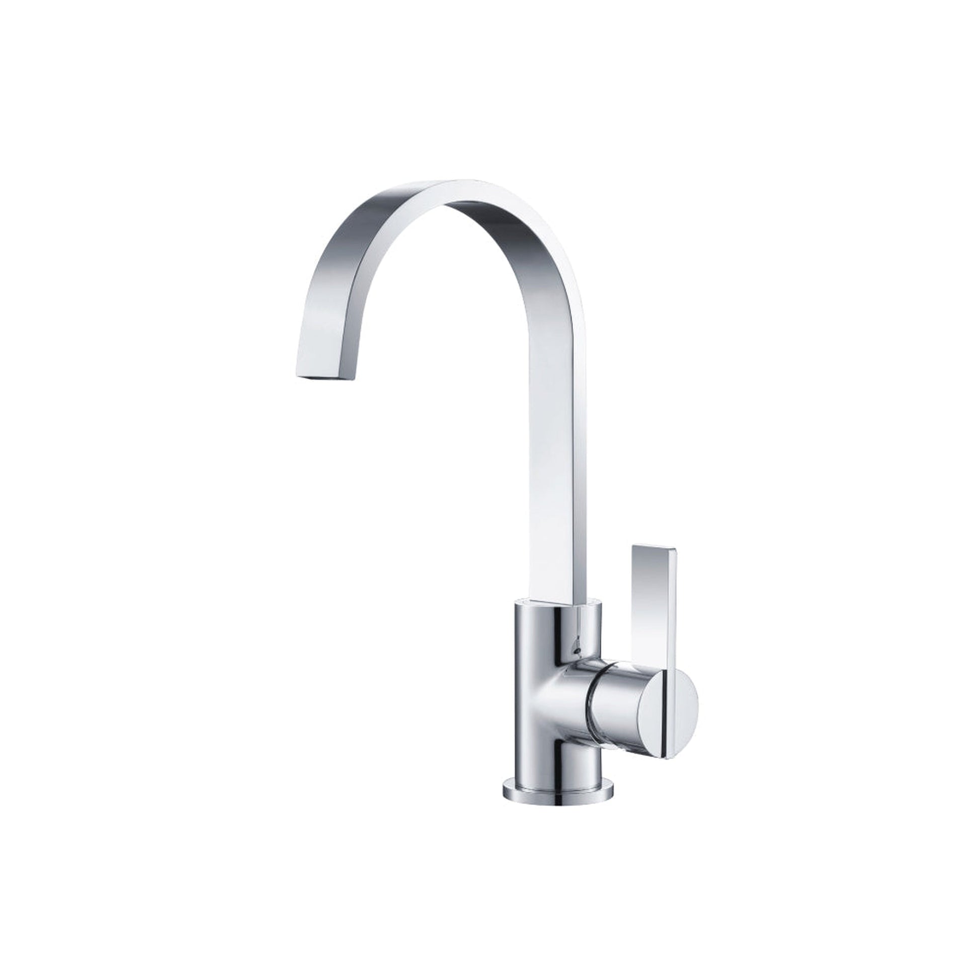 Flusso Faucets Serie 145 10" Single-Hole Chrome Solid Brass Deck-Mounted Sink Faucet With Swivel Spout