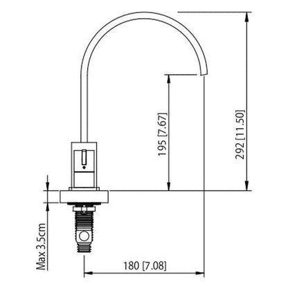 Flusso Faucets Serie 145 12" Three-Hole Chrome Solid Brass Deck-Mounted Roman Bathtub Faucet With Volume Control Valve
