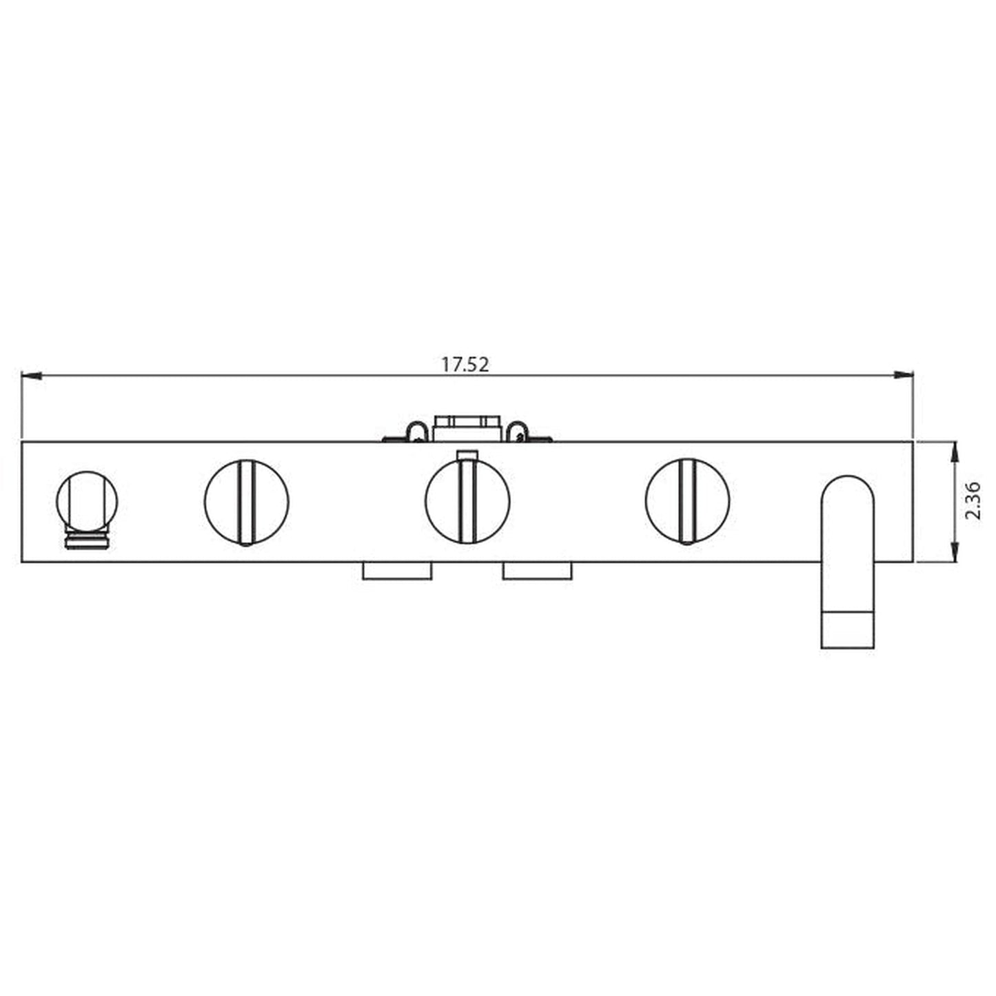 Flusso Faucets Serie 145 16" Chrome Three-Handle 2-Volume Control Trim Set With Hand Shower