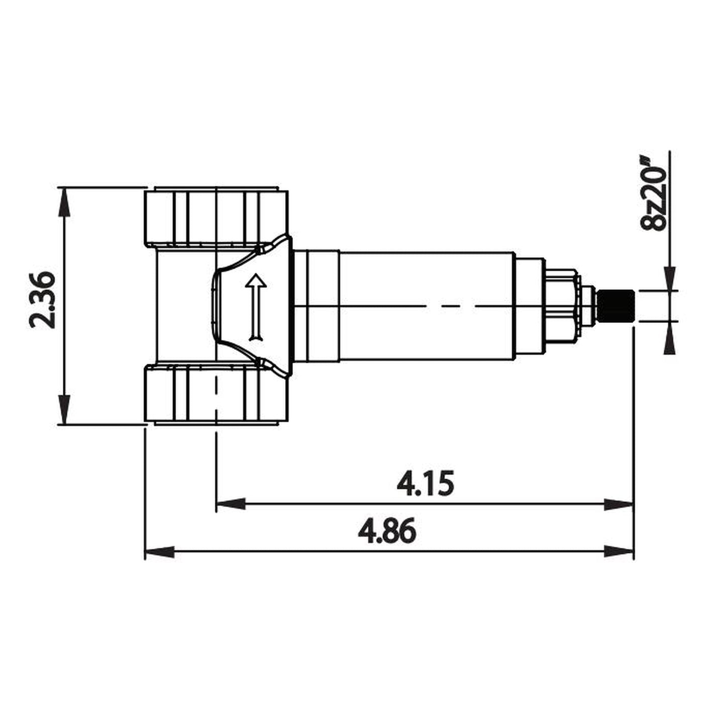 Flusso Faucets Serie 145 3" Chrome Wall Mounted Shower Faucet Trim With 0.75" Single-Output NPT Female Connection Volume Control Valve