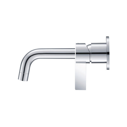 Flusso Faucets Serie 145 4" Two-Hole Chrome Wall-Mounted Bathroom Sink Faucet With Rough-In Valve