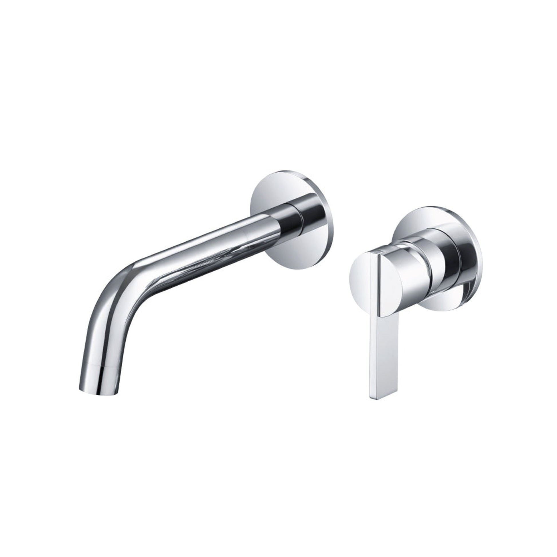 Flusso Faucets Serie 145 4" Two-Hole Chrome Wall-Mounted Bathroom Sink Faucet With Rough-In Valve