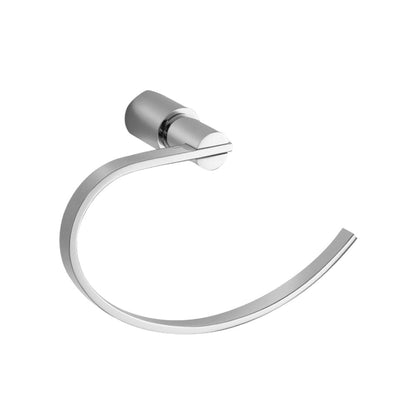 Flusso Faucets Serie 145 5" Chrome Solid Brass Wall-Mounted Towel Ring