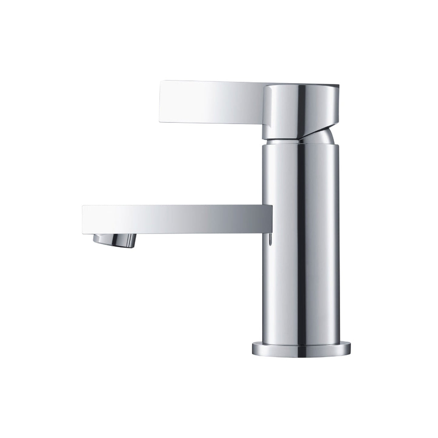 Flusso Faucets Serie 145 6" Single-Hole Chrome Deck-Mounted Bathroom Sink Faucet With Pop-Up Drain
