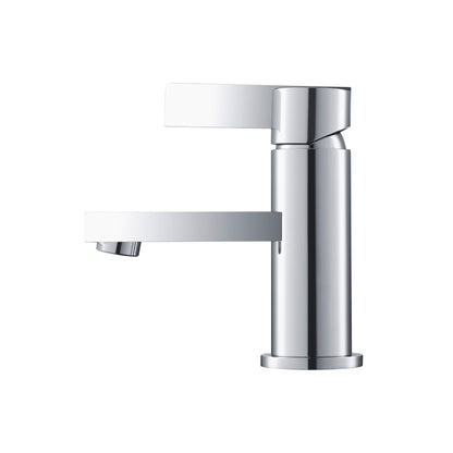 Flusso Faucets Serie 145 6" Single-Hole Chrome Deck-Mounted Bathroom Sink Faucet With Pop-Up Drain
