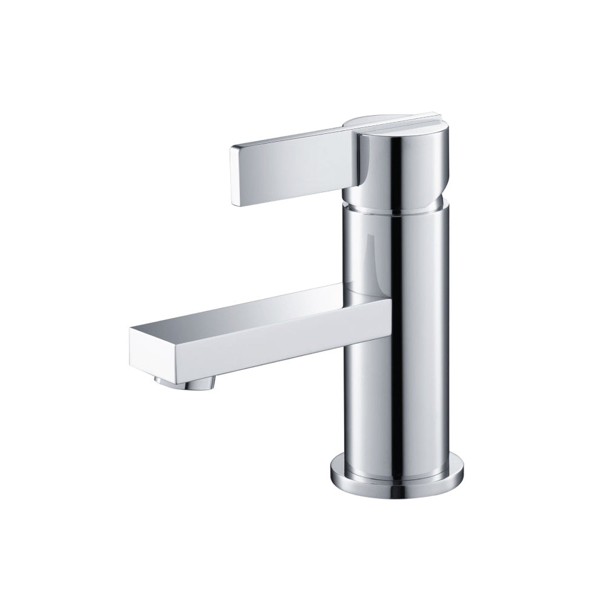 Flusso Faucets Serie 145 6" Single-Hole Chrome Deck-Mounted Bathroom Sink Faucet With Pop-Up Drain