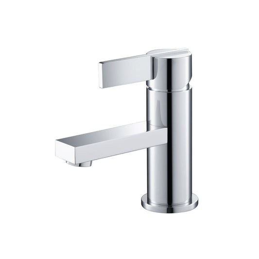 Flusso Faucets Serie 145 6" Single-Hole Chrome Deck-Mounted Bathroom Sink Faucet With Pop-Up Drain