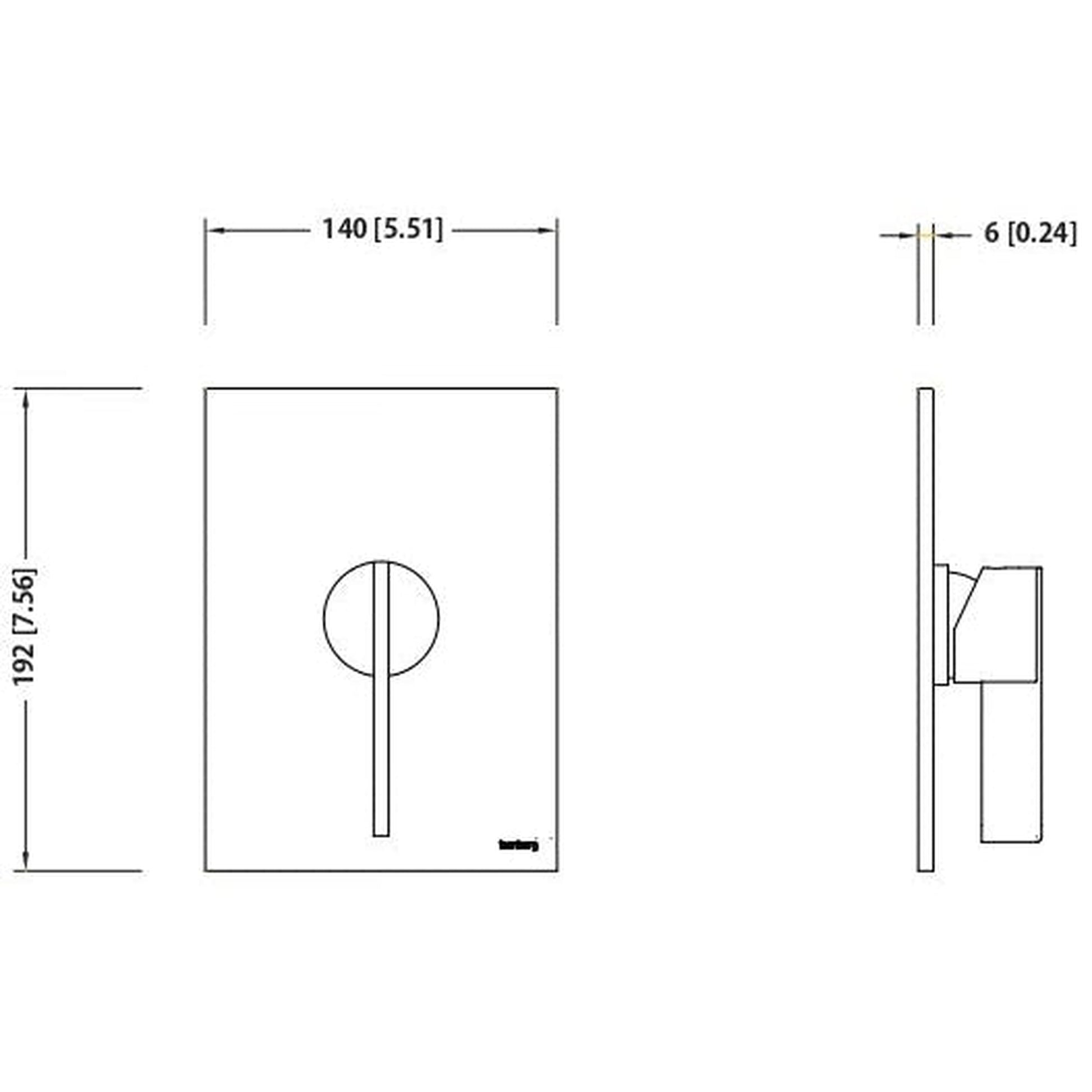 Flusso Faucets Serie 145 8" Chrome Shower Trim Set With 1-Output Pressure Balance Valve
