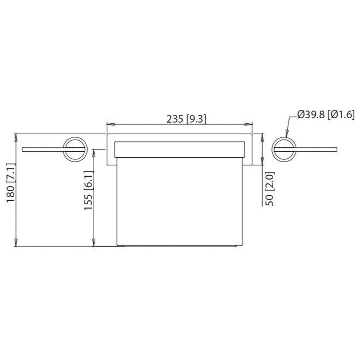 Flusso Faucets Serie 145 9" Three-Hole Chrome Deck-Mounted Cascade / Sheet Flow Waterfall Roman Bathtub Faucet With Valve Set