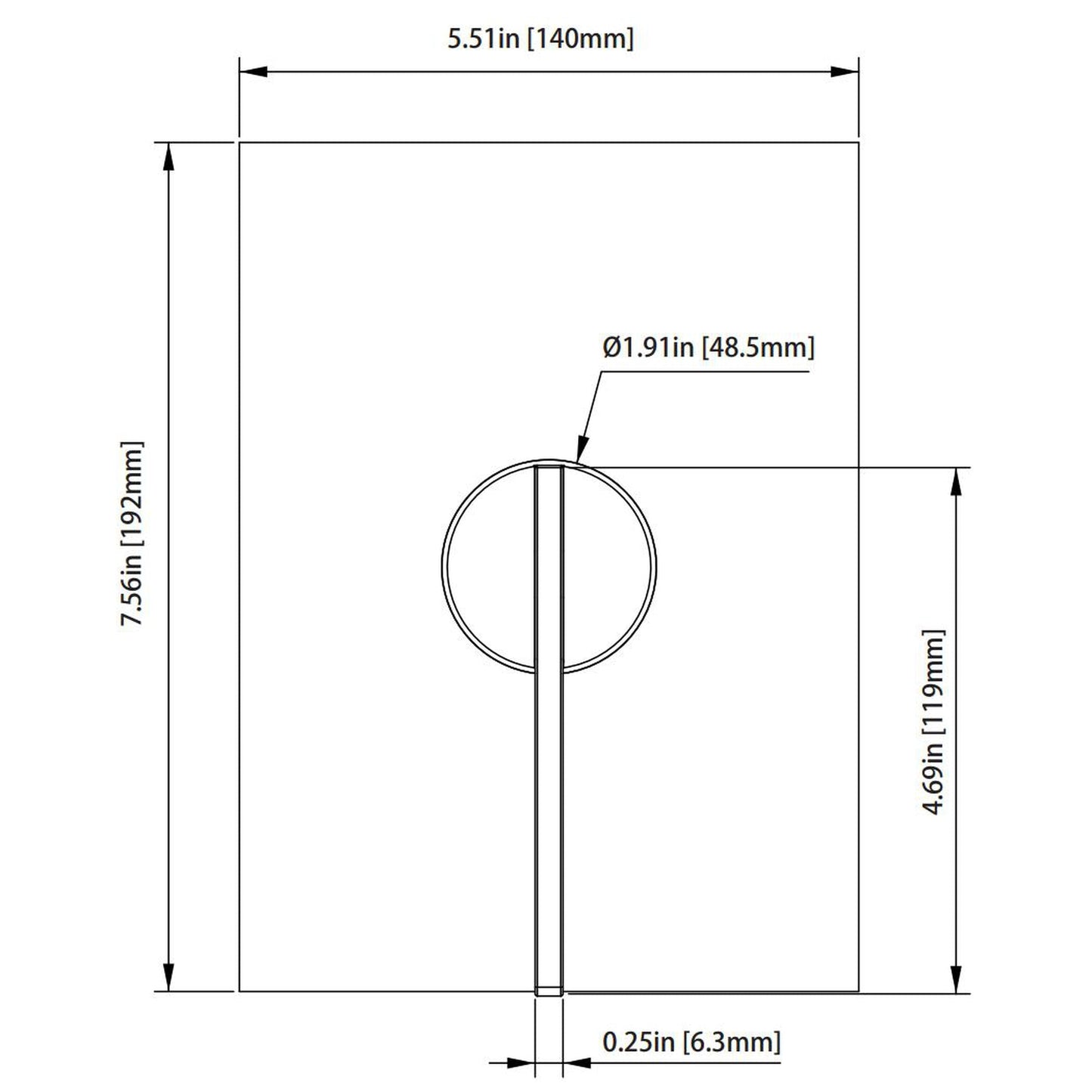 Flusso Faucets Serie 145 Single Output Chrome Wall-Mounted Shower Set With 6" Solid Brass Rainhead Shower Head, Single Handle Shower Trim and 1-Output Single Control Pressure Balance Valve