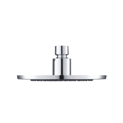 Flusso Faucets Serie 145 Single Output Chrome Wall-Mounted Shower Set With 6" Solid Brass Rainhead Shower Head, Single Handle Shower Trim and 1-Output Single Control Pressure Balance Valve