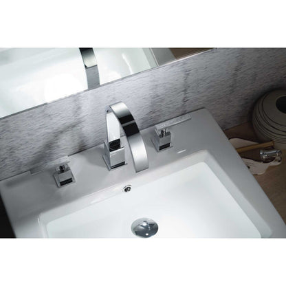 Flusso Faucets Serie 150 10" Three-Hole Chrome Solid Brass Deck-Mounted Widespread Bathroom Sink Faucet With Overflow Pop-Up Drain