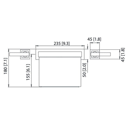 Flusso Faucets Serie 150 13" Three-Hole Chrome Deck-Mounted Cascade / Sheet Flow Waterfall Roman Bathtub Faucet With Valve Set