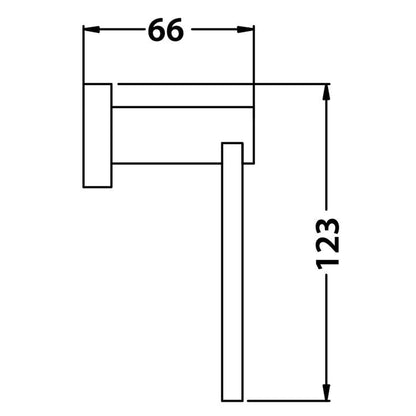 Flusso Faucets Serie 150 6" Chrome Solid Brass Wall-Mounted Toilet Paper Holder