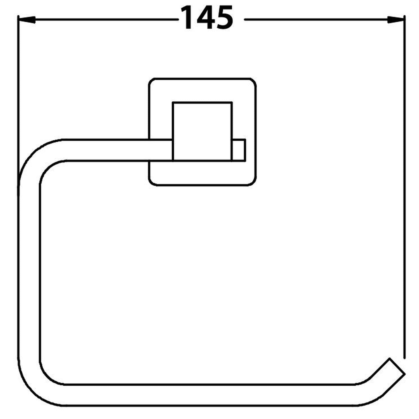 Flusso Faucets Serie 150 6" Chrome Solid Brass Wall-Mounted Toilet Paper Holder