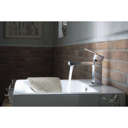 Flusso Faucets Serie 150 6" Single-Hole Chrome Deck-Mounted Bathroom Sink Faucet With Pop-Up Drain