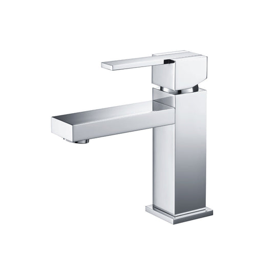 Flusso Faucets Serie 150 6" Single-Hole Chrome Deck-Mounted Bathroom Sink Faucet With Pop-Up Drain