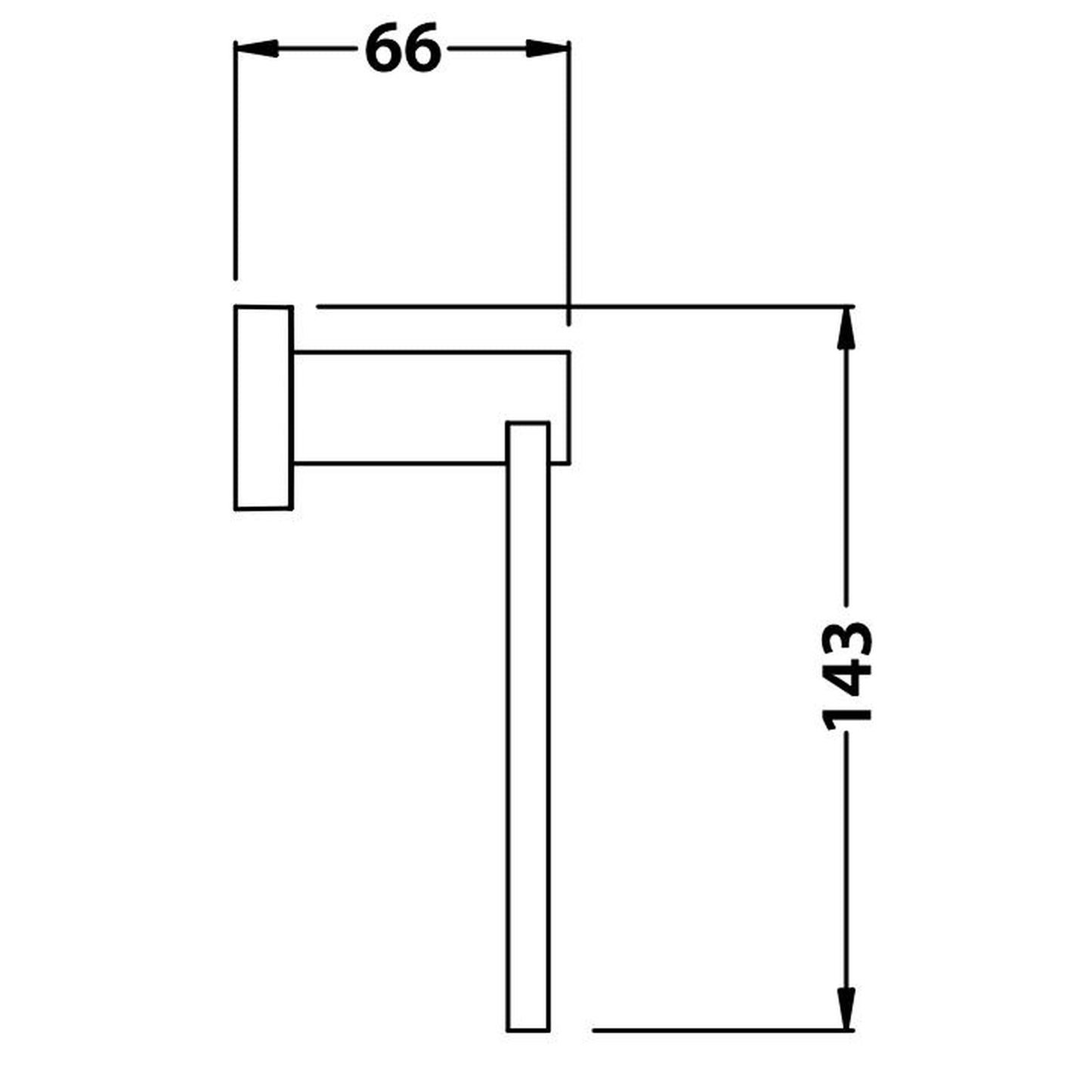 Flusso Faucets Serie 150 8" Chrome Solid Brass Wall-Mounted Bathroom Towel Ring