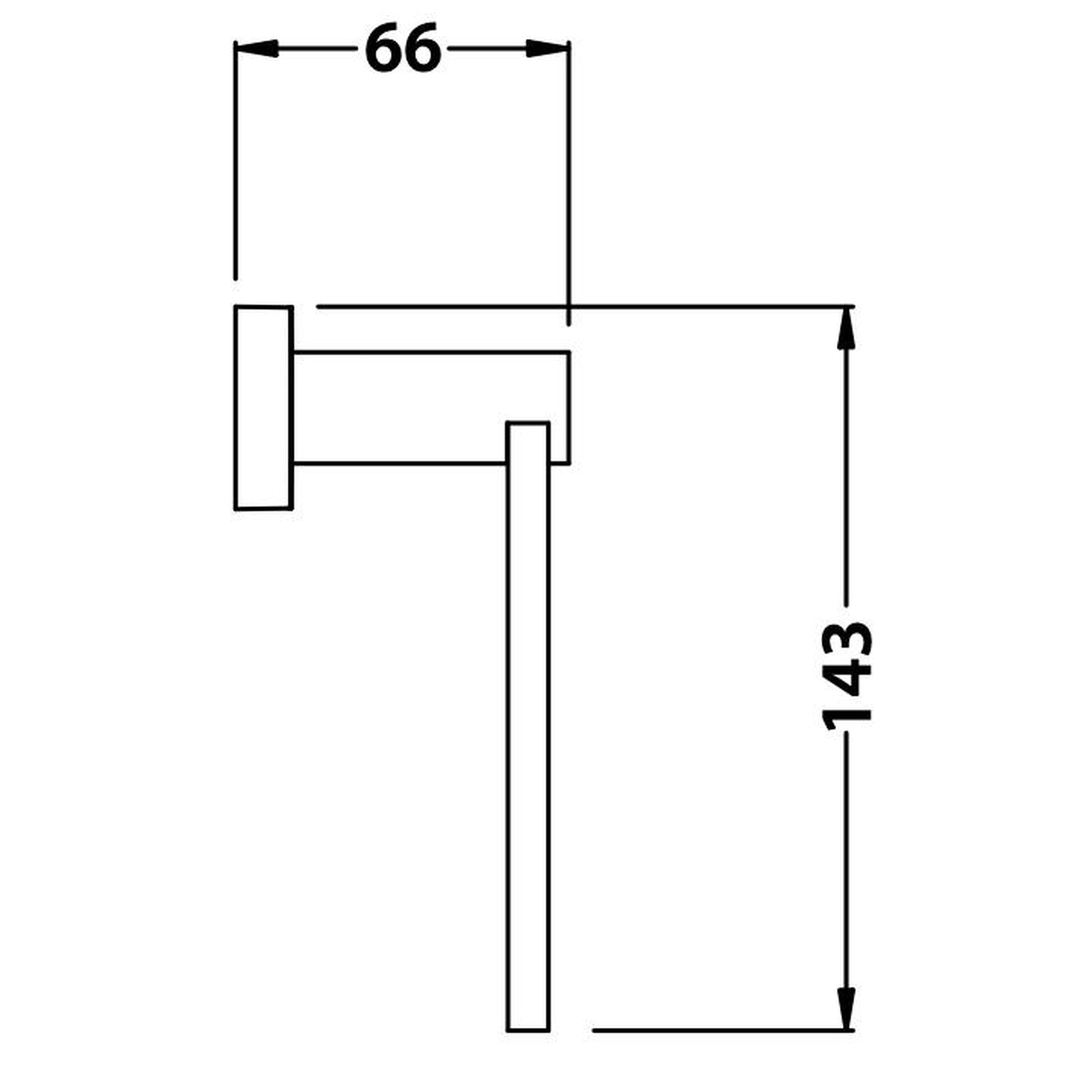 Flusso Faucets Serie 150 8" Chrome Solid Brass Wall-Mounted Bathroom Towel Ring