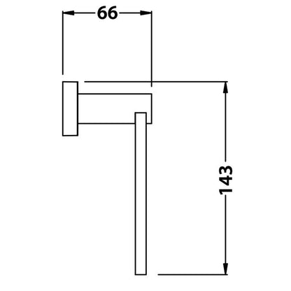 Flusso Faucets Serie 150 8" Chrome Solid Brass Wall-Mounted Bathroom Towel Ring