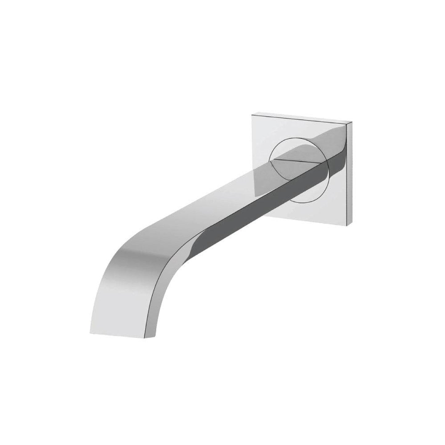 Flusso Faucets Serie 150 8" Single-Hole Chrome Solid Brass Wall-Mounted Non-Diverting Bathtub Spout