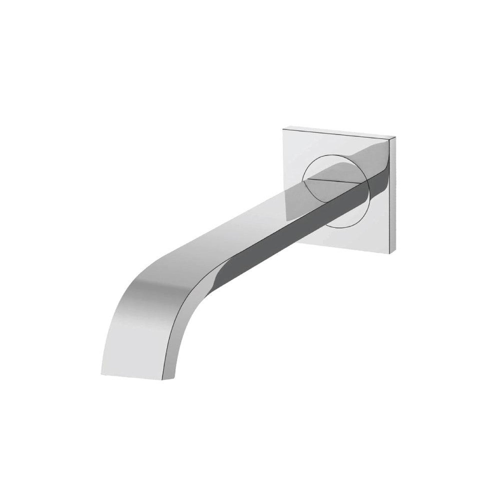 Flusso Faucets Serie 150 8" Single-Hole Chrome Solid Brass Wall-Mounted Non-Diverting Bathtub Spout
