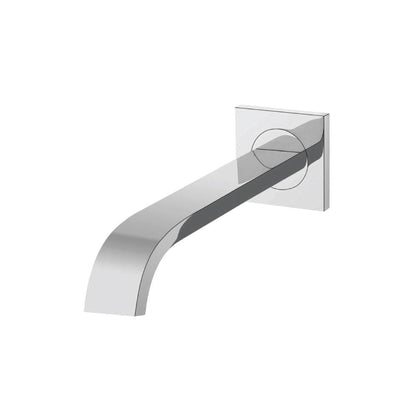 Flusso Faucets Serie 150 8" Single-Hole Chrome Solid Brass Wall-Mounted Non-Diverting Bathtub Spout