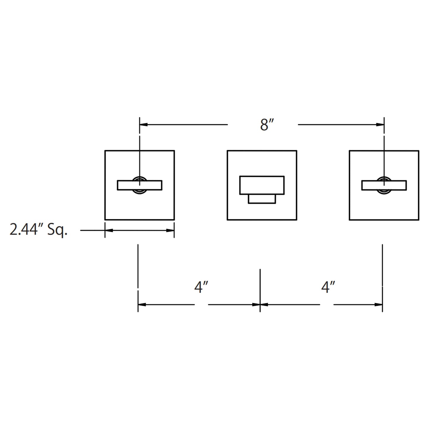 Flusso Faucets Serie 160 10" Three-Hole Brushed Nickel PVD Wall-Mounted Bathtub Faucet