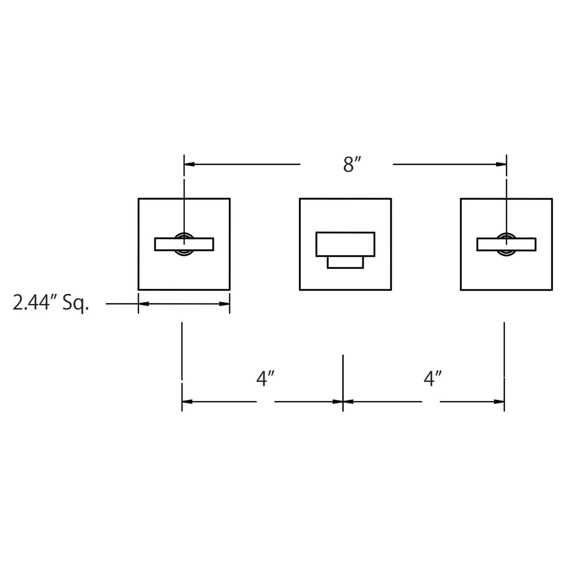 Flusso Faucets Serie 160 10" Three-Hole Brushed Nickel PVD Wall-Mounted Bathtub Faucet